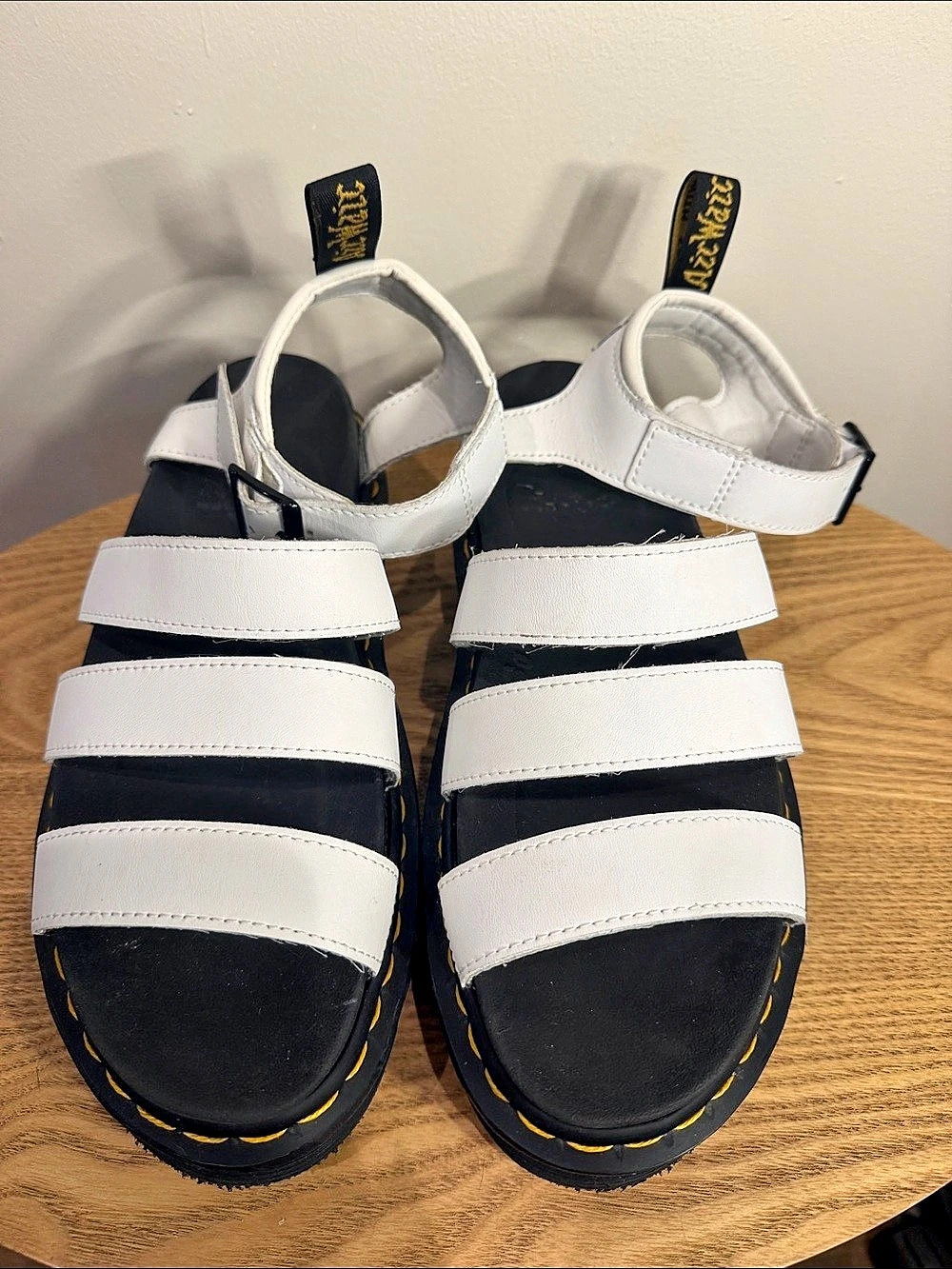Dr. Martens Blaire Hydro Leather Strap Sandals Black & White US 9 / EU 41